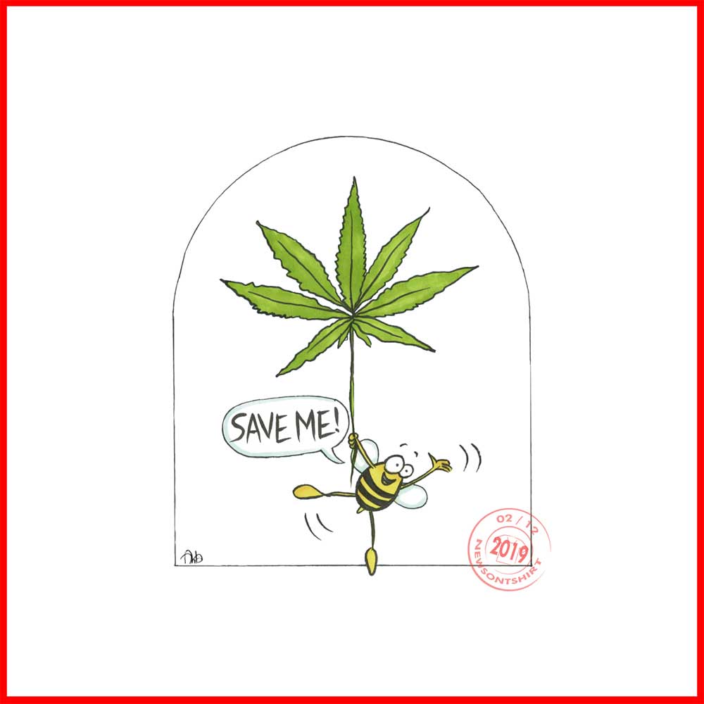 Cannabis-sativa-supports-bees-artwork - Newsontshirt