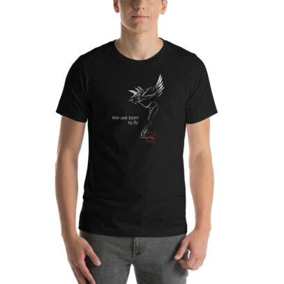 We are born to fly  - T-Shirt - black - man - Newsontshirt