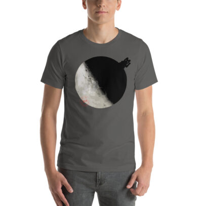 China landed on the Dark Side of the Moon - T-Shirt - asphalt - man - Newsontshirt