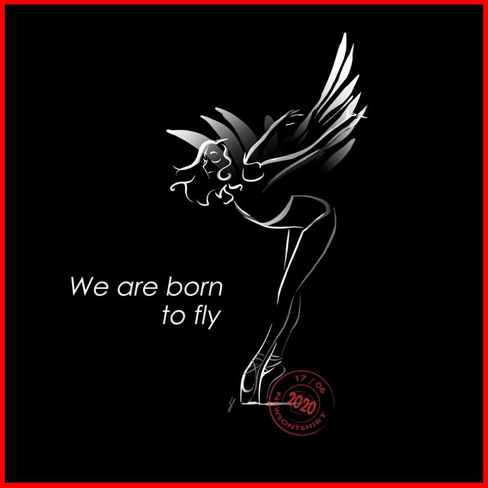 We-are-born-to-fly-artwork-black-Newsontshirt
