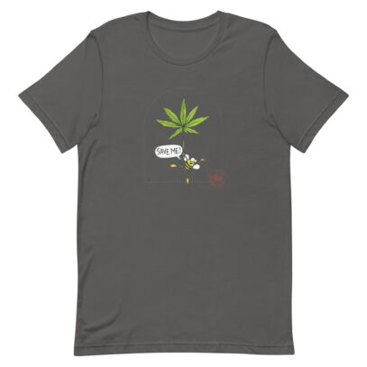 Cannabis sativa supports bees T-Shirt - asphalt - Newsontshirt