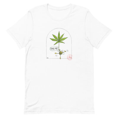 Cannabis sativa supports bees T-Shirt - white -Newsontshirt