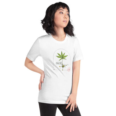 Hemp saves bees’ life T-Shirt- white -Newsontshirt