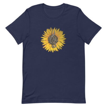 Singing Sunflower T-Shirt- navy -Newsontshirt