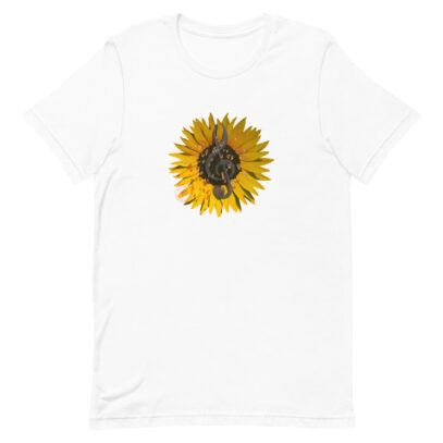 Singing Sunflower T-Shirt- white -Newsontshirt