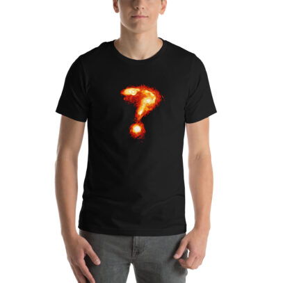 Question Mark in Deep-Space T-Shirt -Black-Newsontshirt