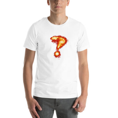 Question Mark in Deep-Space T-Shirt -White-Newsontshirt
