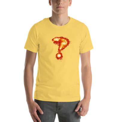 Question Mark in Deep-Space T-Shirt -Yellow-Newsontshirt